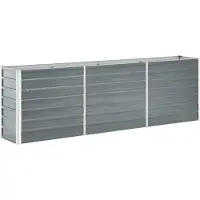 vidaXL Lit surélevé de jardin Acier galvanisé 240x40x77 cm Gris