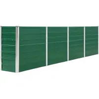 vidaXL Lit surélevé 320 x 40 x 77 cm Acier galvanisé Vert