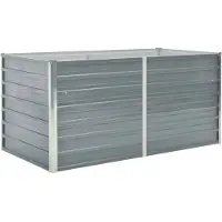 vidaXL Lit surélevé 160 x 80 x 77 cm Acier galvanisé gris