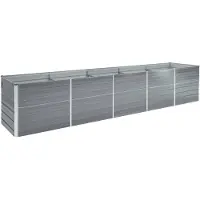 vidaXL Lit surélevé de jardin Acier galvanisé 400x80x45 cm Gris