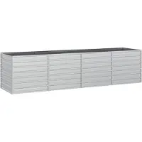 vidaXL Lit surélevé de jardin 320x80x77 cm Acier galvanisé argenté