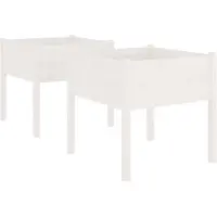 vidaXL Jardinières 2 pcs Blanc 70x70x70 cm Bois de pin massif