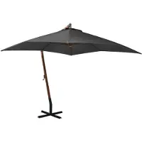 vidaXL Parapluie avec mât Anthracite 3x3 m Sapin massif