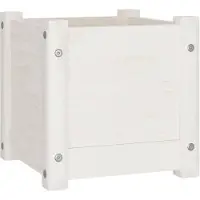 vidaXL Jardinière d'extérieur Blanc 31x31x31 cm Bois de pin massif