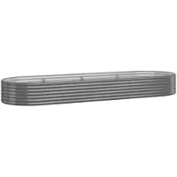 vidaXL Lit surélevé Acier revêtu par poudre 322x100x36 cm Gris