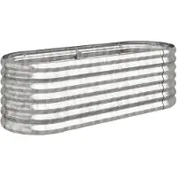 vidaXL Lit surélevé de jardin Acier galvanisé Argenté
