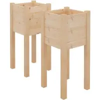 vidaXL Jardinières d'extérieur 2 pcs 31x31x70 cm bois de pin massif