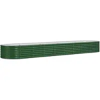vidaXL Lit surélevé de jardin Acier galvanisé 368x80x36 cm Vert