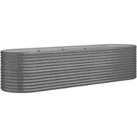 vidaXL Lit surélevé Acier revêtu par poudre 296x80x68 cm Gris