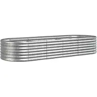 vidaXL Lit surélevé de jardin Acier galvanisé Argenté