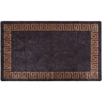 vidaXL Tapis lavable antidérapant 120x180 cm noir et doré