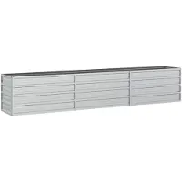 vidaXL Lit surélevé de jardin 240x40x45 cm Acier galvanisé argenté