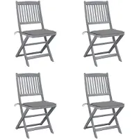 vidaXL Chaises de jardin pliantes 4 pièces avec coussins en bois massif d'acacia