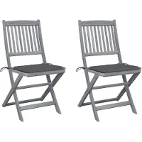 vidaXL Chaises de jardin pliantes 2 pcs. avec coussins en bois massif d'acacia
