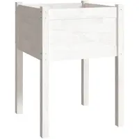 vidaXL Jardinière Blanc 50x50x70 cm Bois de pin massif