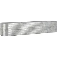 vidaXL Lit surélevé Acier revêtu par poudre 368x80x68 cm Argenté