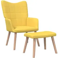vidaXL Fauteuil relax avec pouf jaune moutarde Tissu