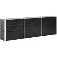 vidaXL Lit surélevé de jardin Acier galvanisé 240 x 40 x 77 cm Anthracite