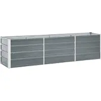 vidaXL Jardinière surélevée acier galvanisé 240x40x45 cm gris