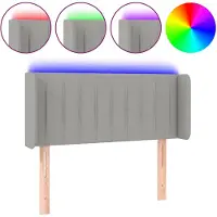 vidaXL Tête de lit LED gris clair 93x16x78/88 cm Tissu