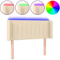 vidaXL Tête de lit LED Crème 103x16x78/88 cm Tissu