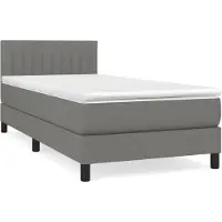vidaXL Lit boxspring avec matelas gris foncé 80x200 cm Tissu