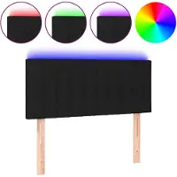 vidaXL Tête de lit LED noir 80x5x78/88 cm Tissu