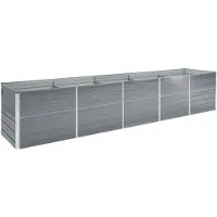 vidaXL Lit surélevé de jardin Acier galvanisé 400x80x77 cm Gris