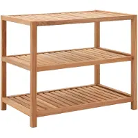 vidaXL Étagère de salle de bain Bois de noyer massif 65x40x55 cm