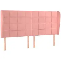 vidaXL Tête de lit avec oreilles rose 203x23x118/128 cm velours