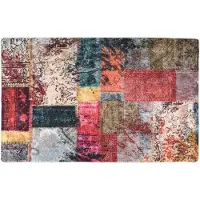 vidaXL Tapis lavable antidérapant Patchwork 160x230 cm multicolore
