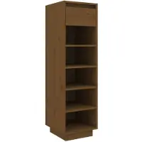 vidaXL Armoire à chaussures marron miel 30x34x105cm bois de pin massif