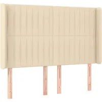 vidaXL Tête de lit avec oreilles Crème 147x16x118/128 cm Tissu