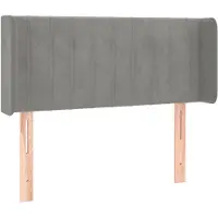vidaXL Tête de lit avec oreilles gris clair 93x16x78/88 cm velours