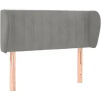 vidaXL Tête de lit avec oreilles gris clair 93x23x78/88 cm velours