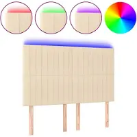 vidaXL Tête de lit LED Crème 144x5x118/128 cm Tissu