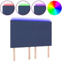 vidaXL Tête de lit LED bleue 144x5x118/128 cm Tissu