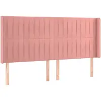 vidaXL Tête de lit avec oreilles rose 203x16x118/128 cm velours