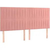 vidaXL Têtes de lit 4 pcs. Rose 100x5x78/88 cm velours