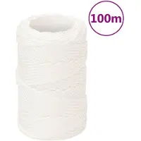 vidaXL Corde de bateau Blanc complet 2 mm 100 m Polypropylène