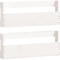 vidaXL Étagères à chaussures murales 2 pcs Blanc 59x9x23 cm Pin massif