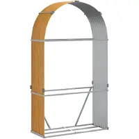 vidaXL Abri pour bois de cheminée aspect bois 120x45x210 cm Acier galvanisé