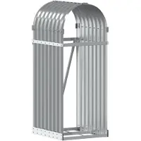 vidaXL Abri pour bois de cheminée gris clair 40x45x100 cm Acier galvanisé