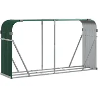 vidaXL Abri pour bois de cheminée Vert 180x45x100 cm Acier galvanisé