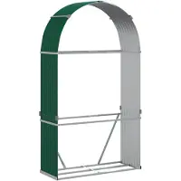 vidaXL Abri pour bois de cheminée Vert 120x45x210 cm Acier galvanisé