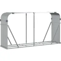vidaXL Porte-bûches argenté 180x45x100 cm acier galvanisé