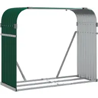 vidaXL Abri pour bois de cheminée Vert 120x45x100 cm Acier galvanisé