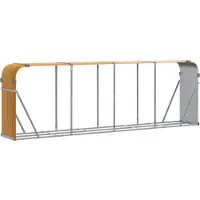 vidaXL Abri pour bois de cheminée Aspect bois 300x45x100 cm Acier galvanisé