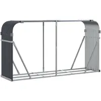 vidaXL Abri pour bois de cheminée Anthracite 180x45x100 cm Acier galvanisé