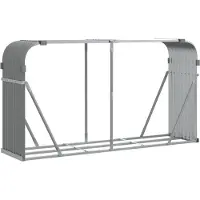 vidaXL Abri pour bois de cheminée gris clair 180x45x100 cm Acier galvanisé